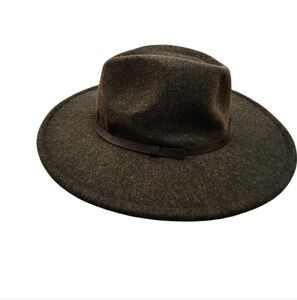 Goodfellow & Co Olive Green Brim Hat Faux Wool Euc Size M/L